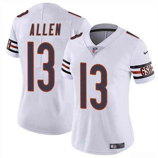 Womens Chicago Bears #13 Keenan Allen White 2024 Vapor Stitched Jersey Dzhi